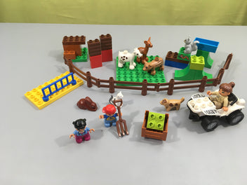 Lego Duplo 1082 Les animaux de la foret (manques qques pcs) + Véhicule et figurine supplémentaire