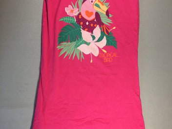 Robe de nuit à fines bretelles jersey rose Tropical Bird - légèrement boulochée