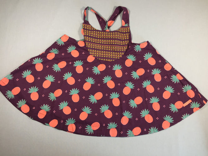 Blouse évasée aubergine avec des ananas - bretelles croisées, moins cher chez Petit Kiwi