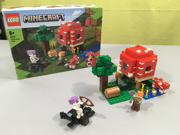 Lego Minecraft La maison champignon 21179 (manque 3 petites pièces accessoires) +8a