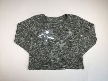 Pull fin gris foncé flammé - étoile argnetée sequins