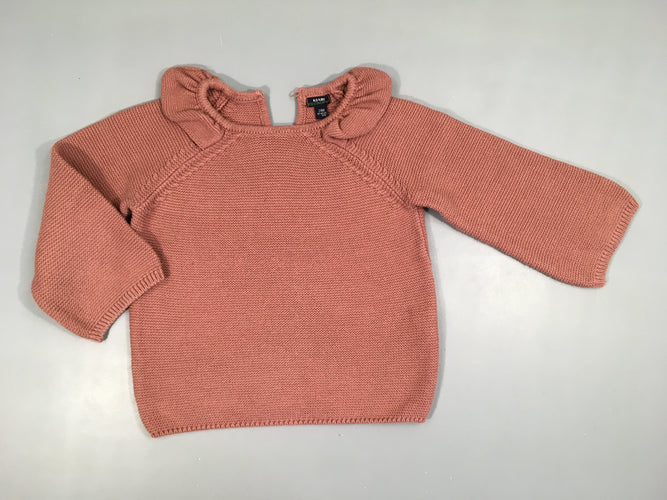 Pull vieux rose froufrous, moins cher chez Petit Kiwi