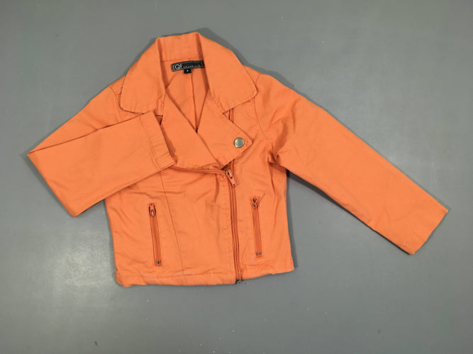 Veste légère orange style perfecto, moins cher chez Petit Kiwi