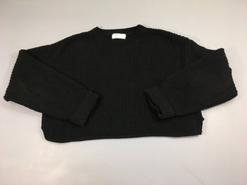 Pull mailles noir cropped