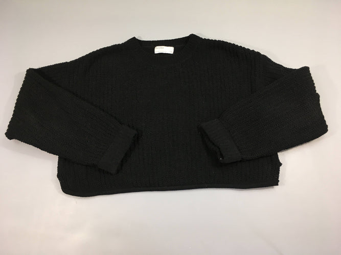 Pull mailles noir cropped, moins cher chez Petit Kiwi