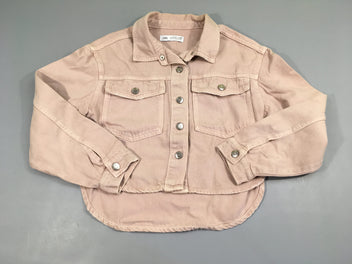 Chemise veste en jean vieux rose