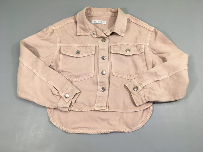 Chemise veste en jean vieux rose, moins cher chez Petit Kiwi