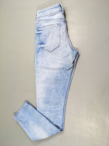 Jeans clair effet délavé effet rapiecé 26-32, moins cher chez Petit Kiwi