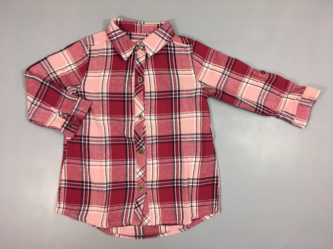 Robe m.l flanelle à carreaux rose, moins cher chez Petit Kiwi