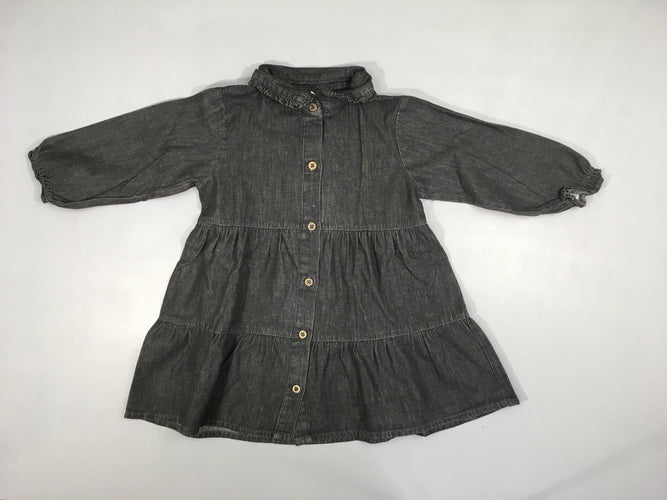 Robe m.l chemisier denim noir, moins cher chez Petit Kiwi