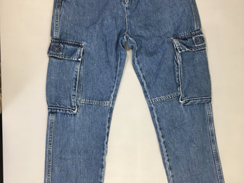 Jeans cargo taille et chevilles élastiques, T32