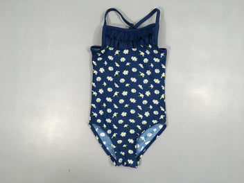 Maillot bleu foncé fleurs