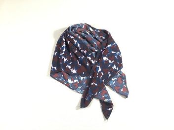 Foulard triangulaire - bleu marine/brun/rose