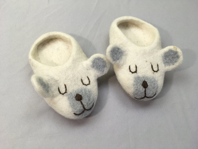 Chaussons ours polaire en feutrine 24-25, moins cher chez Petit Kiwi