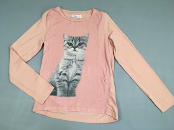 T-shirt m.l rose chat perles