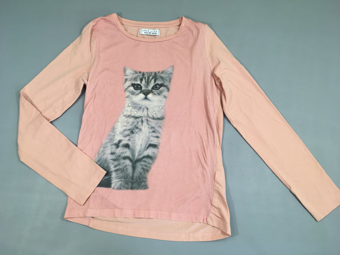 T-shirt m.l rose chat perles, moins cher chez Petit Kiwi