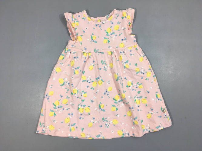 Robe m.c jersey rose citrons, moins cher chez Petit Kiwi