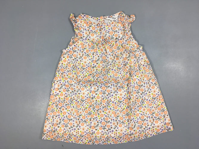 Robe m.c blanche fleurs, moins cher chez Petit Kiwi