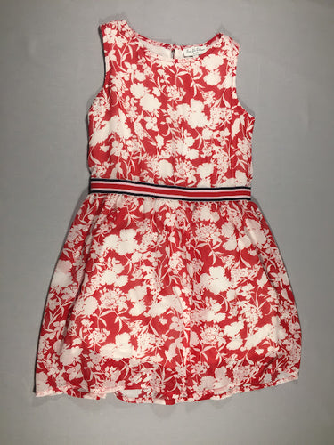 Robe s.m rouge fleurs blanches, moins cher chez Petit Kiwi