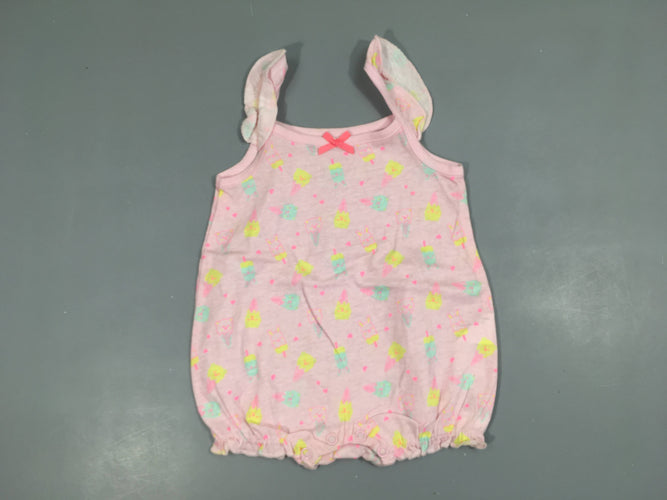 Combishort jersey rose glaces, moins cher chez Petit Kiwi