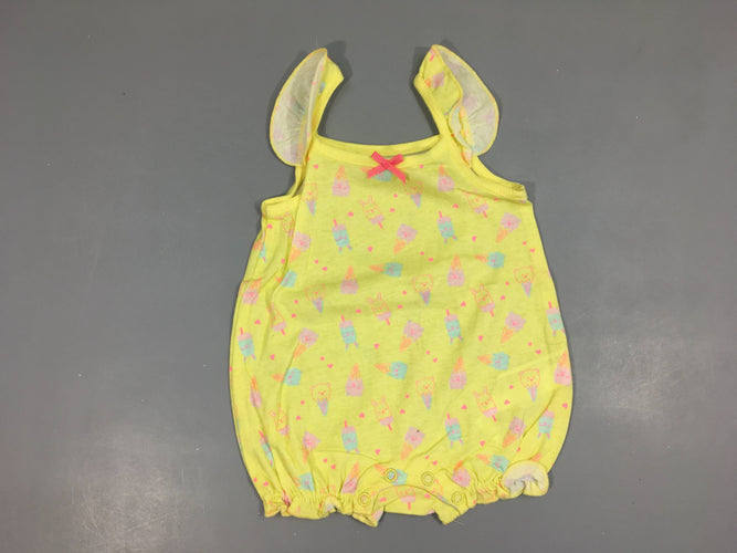 Combishort jersey jaune glaces, moins cher chez Petit Kiwi