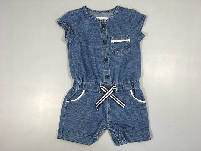 Combishort m.c denim pois, moins cher chez Petit Kiwi