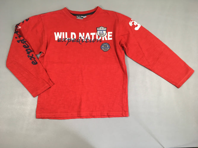 T-shirt m.l rouge flammé wild nature, moins cher chez Petit Kiwi