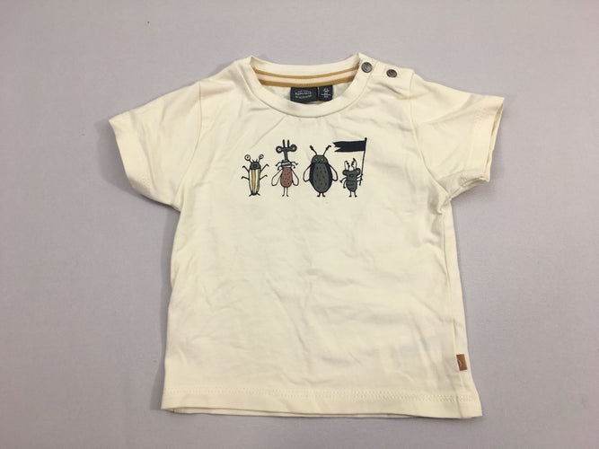 T-shirt m.c écru insectes, moins cher chez Petit Kiwi