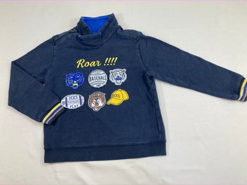 Sweat col camionneur bleu foncé tigres roar!