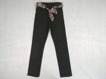 Pantalon noir ceinture fleurie