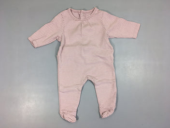 Pyjama jersey jersey rayé rose/mauve