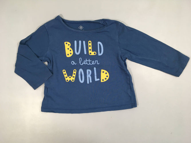 T-shirt m.l bleu foncé build, moins cher chez Petit Kiwi