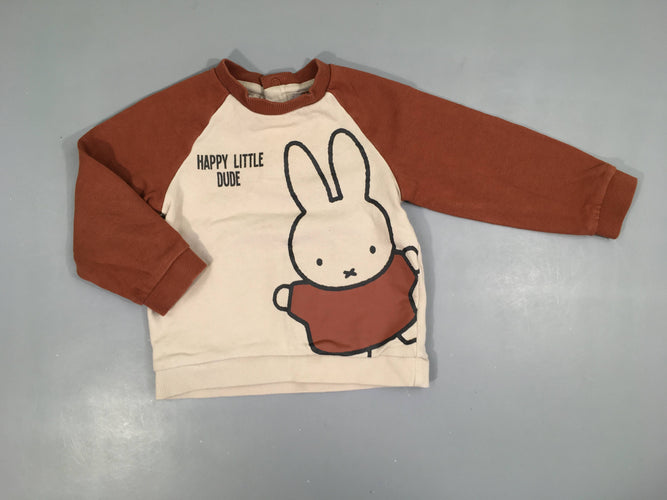 Sweat beige/terra cotta Miffy, moins cher chez Petit Kiwi