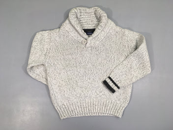 Pull col châle gris chiné