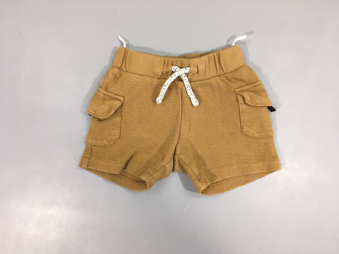 Bermuda cargo beige texturé, moins cher chez Petit Kiwi