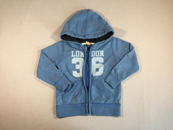 Sweat zippé à capuche bleu clair 36