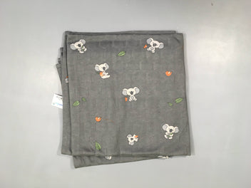 Couverture légère jersey grise koala, 100% coton