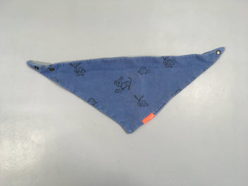 Bavoir bandana bleu animaux