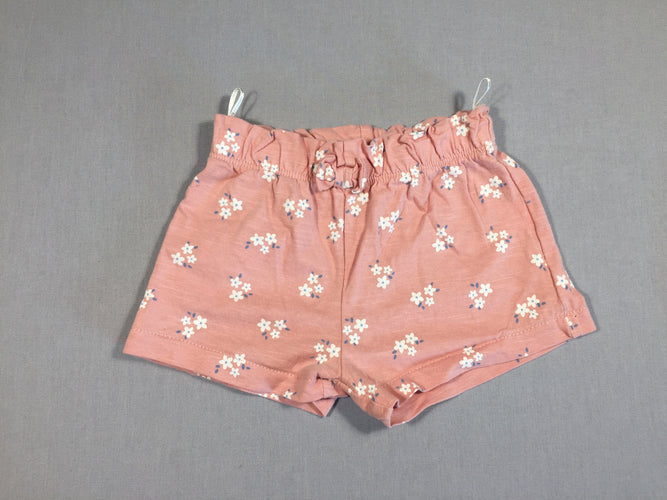 Short rose fleurs blanches, moins cher chez Petit Kiwi