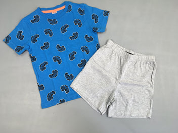 Pyjashort 2pcs jersey bleu-short Véhicules
