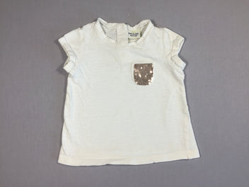 T-shirt m.c blanc poche sequins