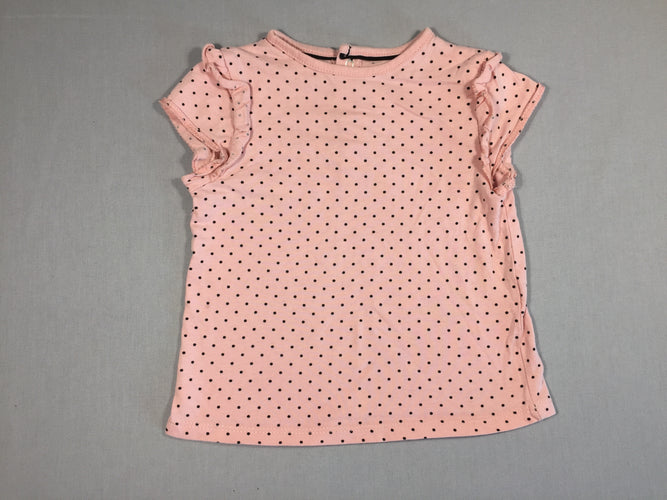 T-shirt m.c rose points noirs, moins cher chez Petit Kiwi