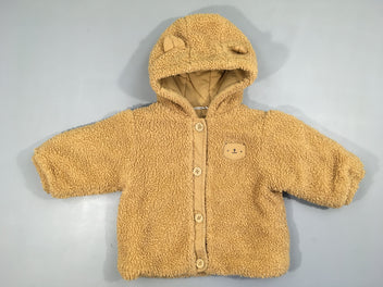 Veste teddy beige à capuche oreilles