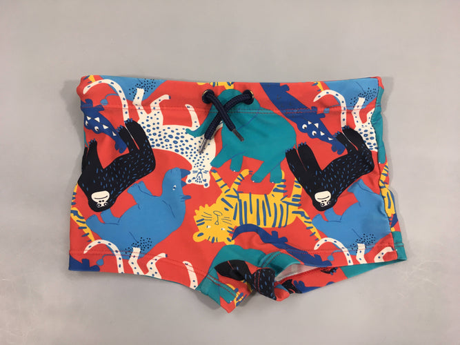 Maillot boxer rouge animaux, moins cher chez Petit Kiwi