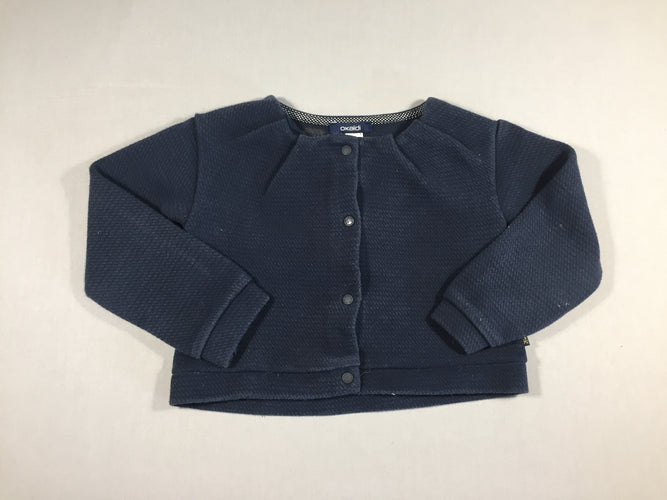 Gilet bleu marine texturé - pression, moins cher chez Petit Kiwi