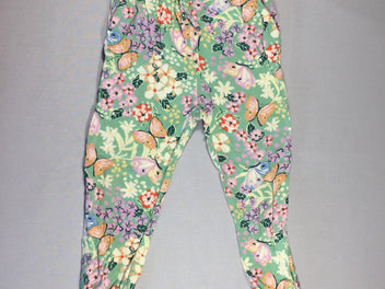 Pantalon fluide  vert - papillons