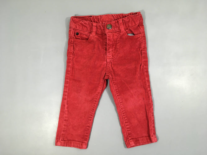 Pantalon velours rouge, moins cher chez Petit Kiwi