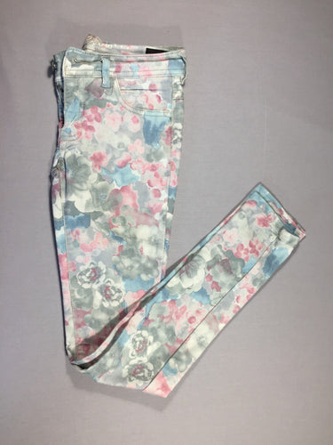 Pantalon fleurs tons pastels rose/bleu clair/blanc (taille estimée), moins cher chez Petit Kiwi