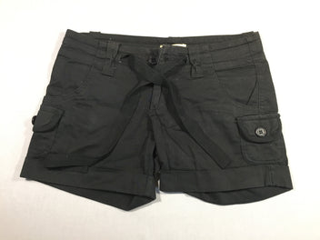 Short noir à revers - poches appliquées - S