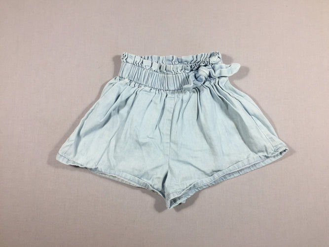 Short style jean bleu clair- noeud, moins cher chez Petit Kiwi